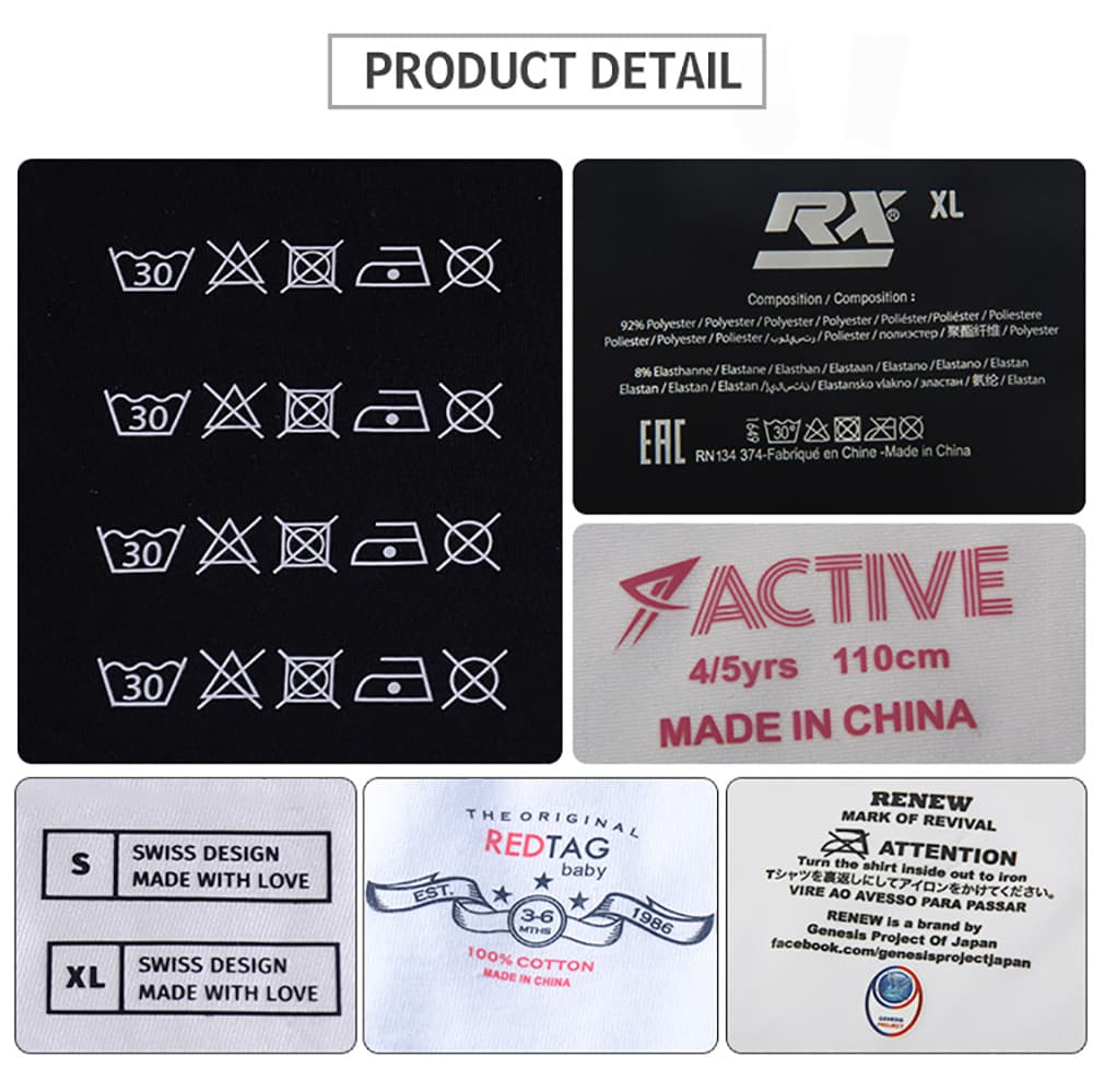 Custom high quality iron on fabric clothes label clothing private tag wash care label printing (6)