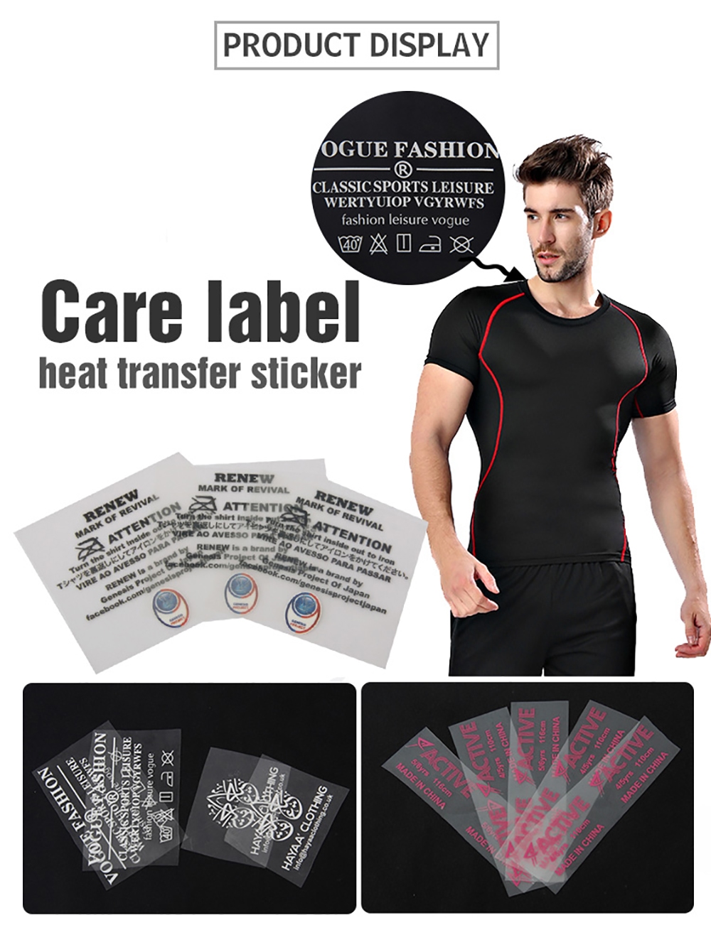 Custom high quality iron on fabric clothes label clothing private tag wash care label printing (5)