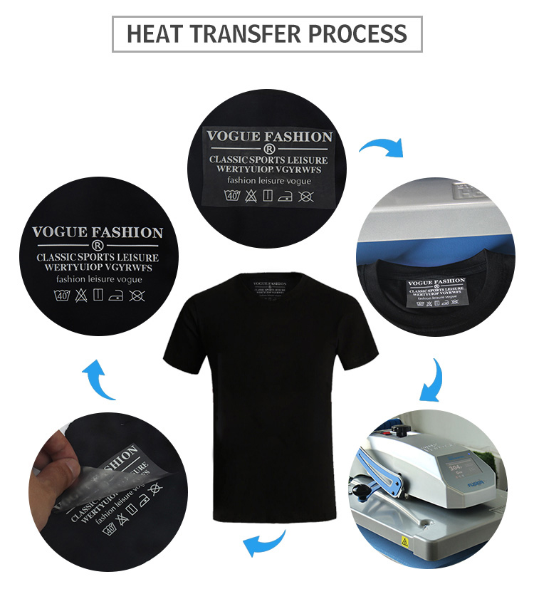 Fast custom T-shirt neck tags swimwear care label tagless iron on clothing heat transfeimg (6)